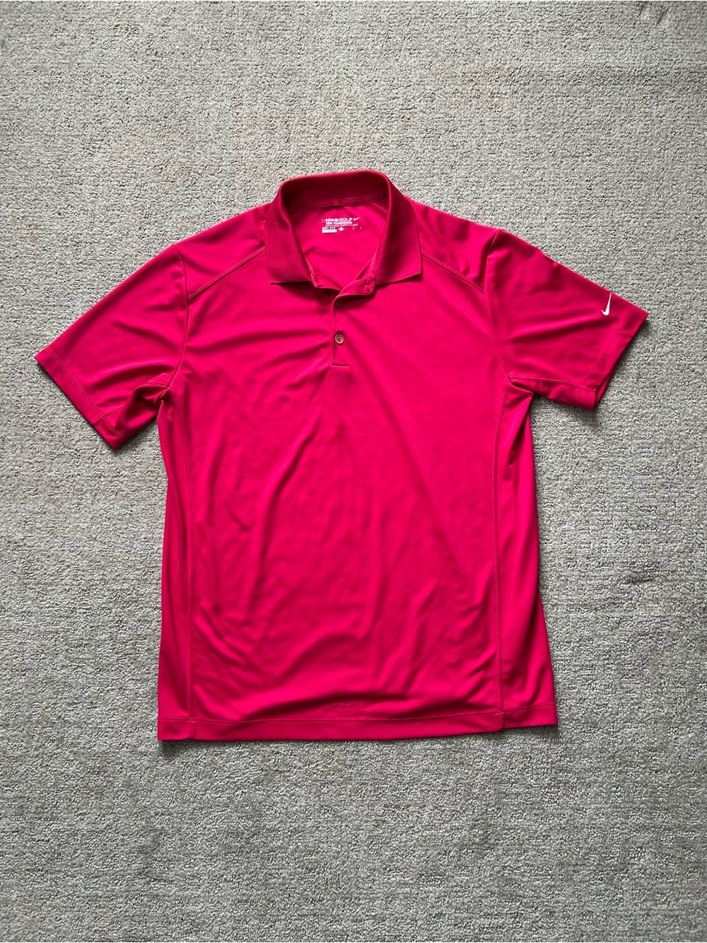 Nike Golf Polo Shirt Mens Fuchsia Tour Performance Dri Fit Solid Casual - Size L